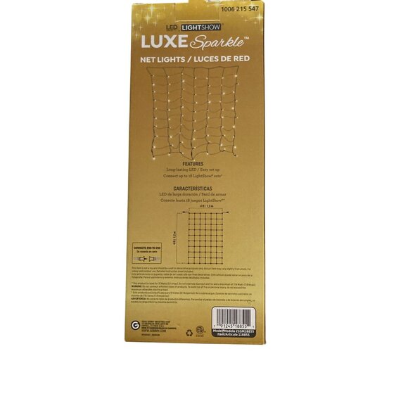 LED Light Show Luxe Sparkle Net Lights Diamond White - Picture 3 of 7